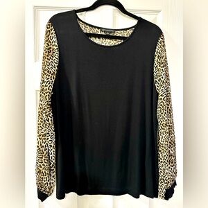 INC blouse with leopard print